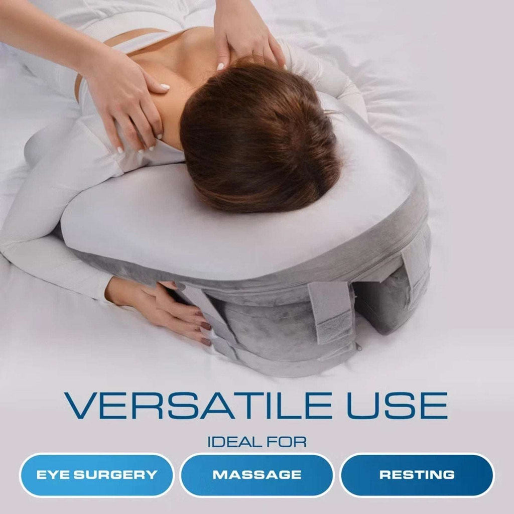 Kolbs Face Down Pillow After Eye Surgery or Massage Pillow 2-Sided Velvet & Silk