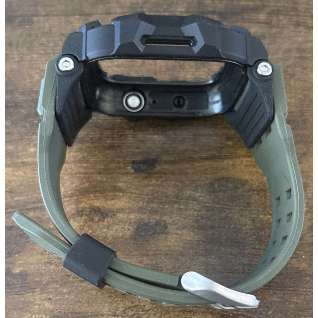 ULTIMAL Rugged Shockproof Case +Band for Apple Watch 45mm Series 9/8/7 ArmyGreen