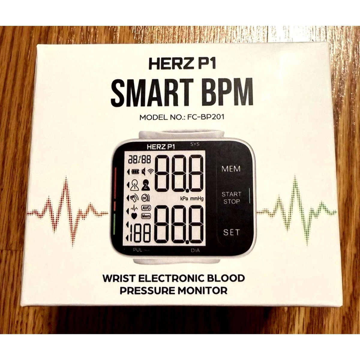 HERZ P1 Smart BPM Wireless Wrist Blood Pressure Monitor LCD, Dual User FC-BP201