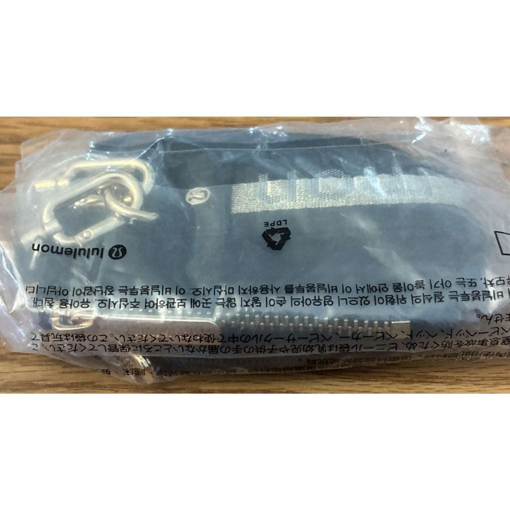 Lululemon Dual Pouch Wristlet Wallet Keychain Wordmark - Black and Gold