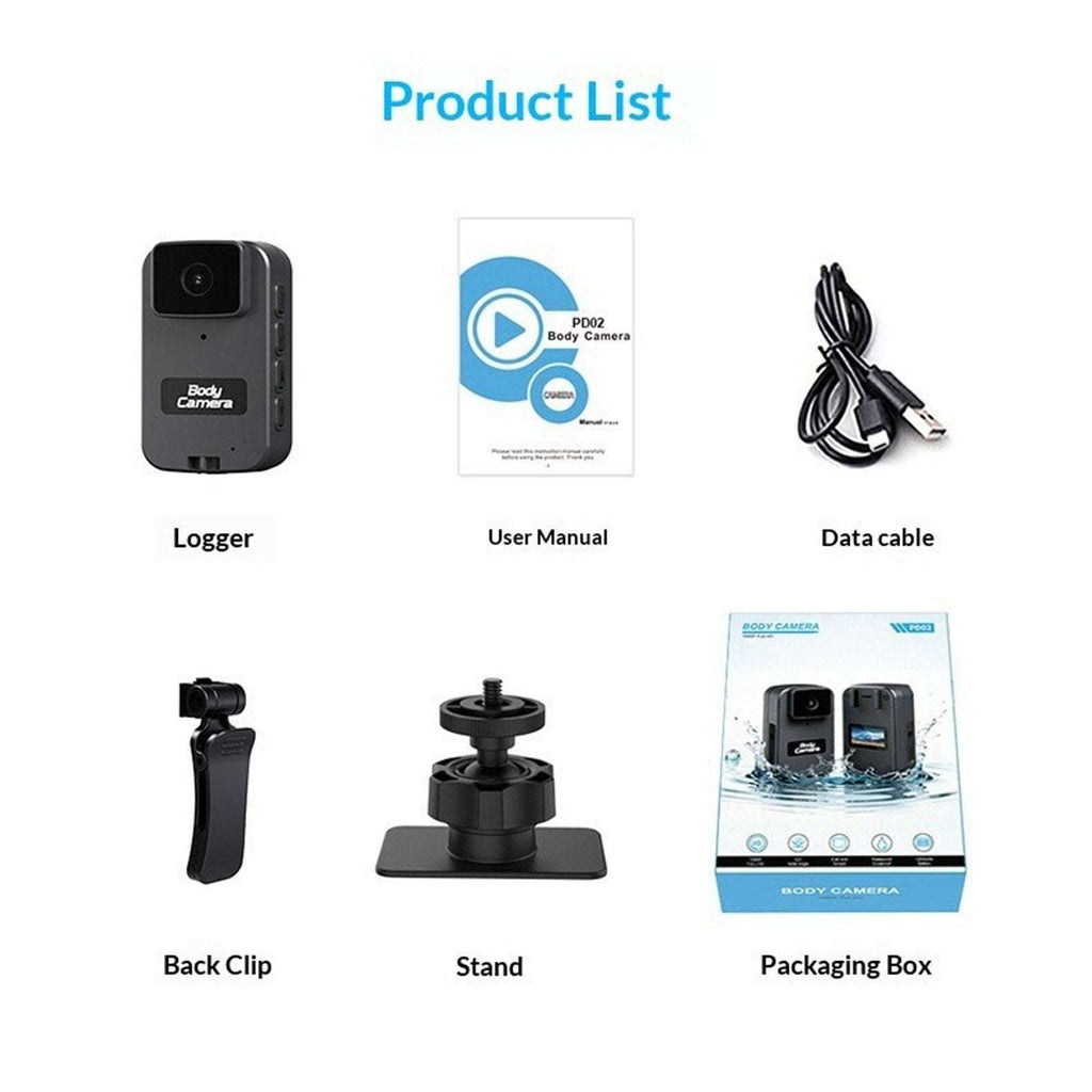 1080P Mini WiFi Body Camera w/ Audio Waterproof Car Sports Recorder w/ Back Clip