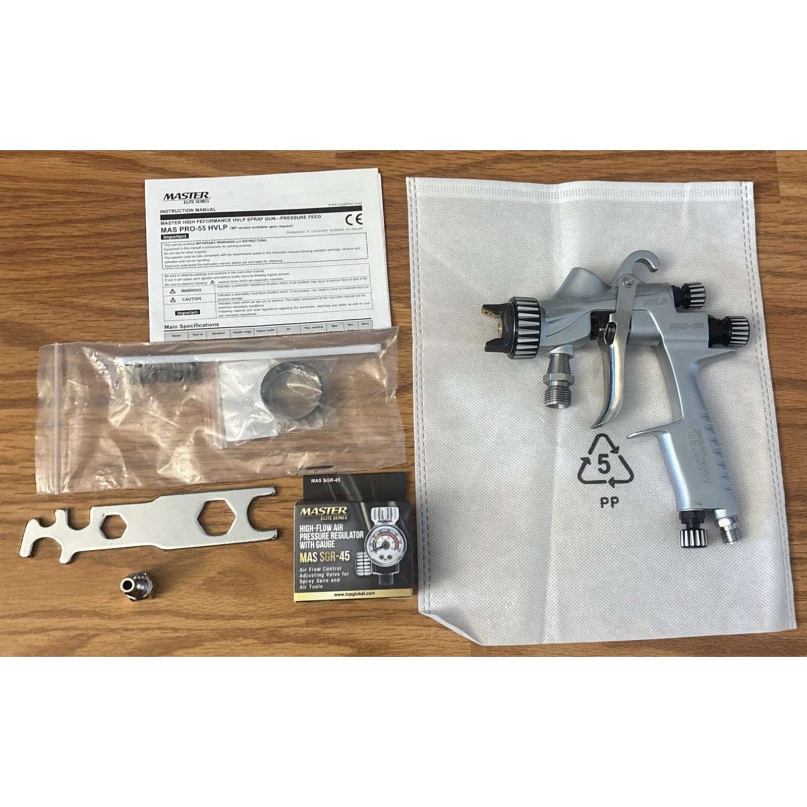 Master Elite PRO-55 HVLP Automotive Paint Pressure Feed Spray Gun 1.2mm Tip
