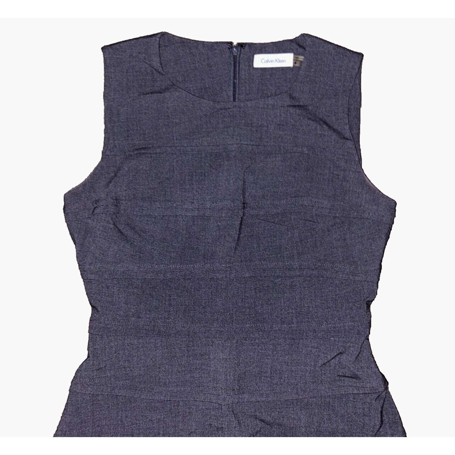 Calvin Klein Women’s Gray Classic Sleeveless Tiered Sheath Dress size 6