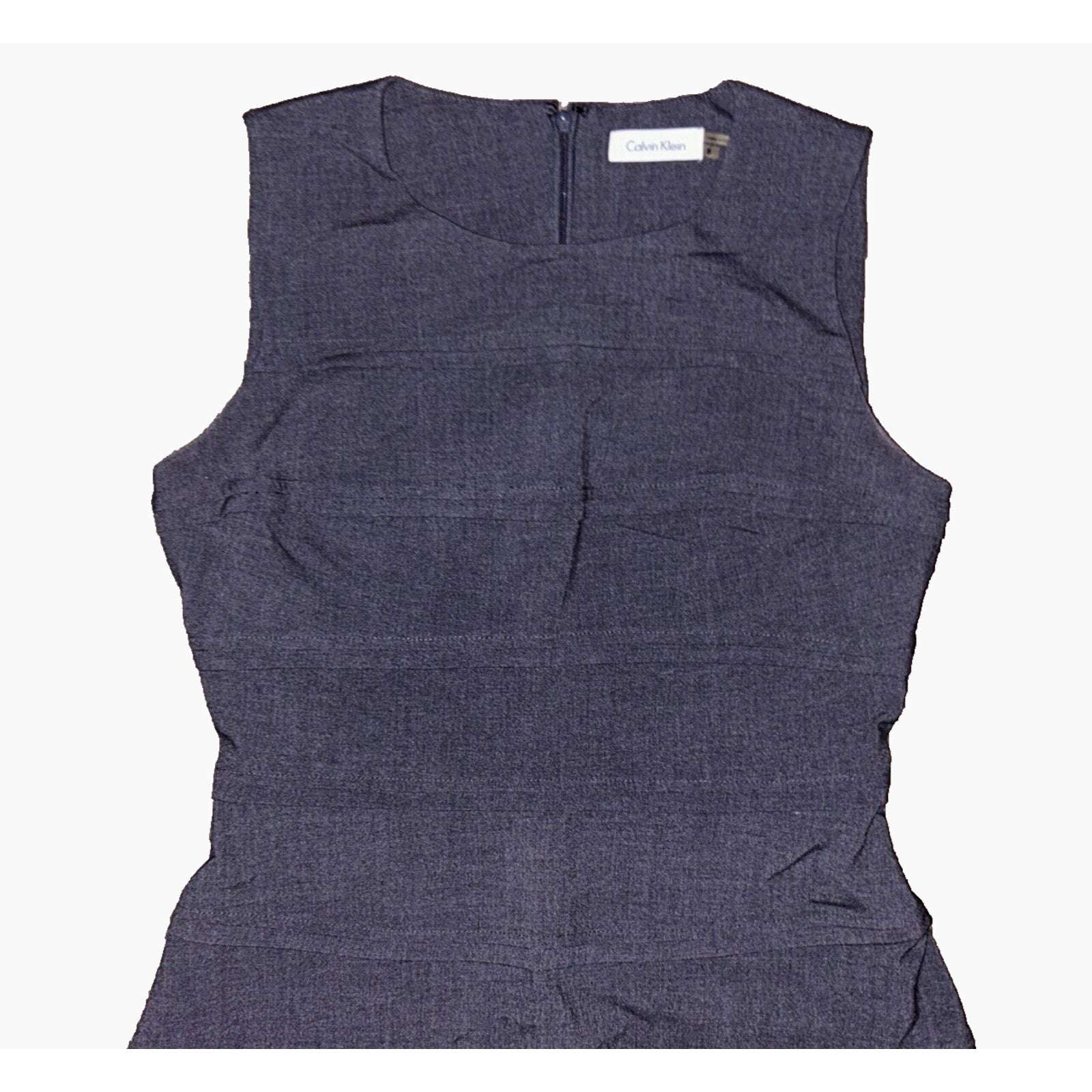 Calvin Klein Women’s Gray Classic Sleeveless Tiered Sheath Dress size 6