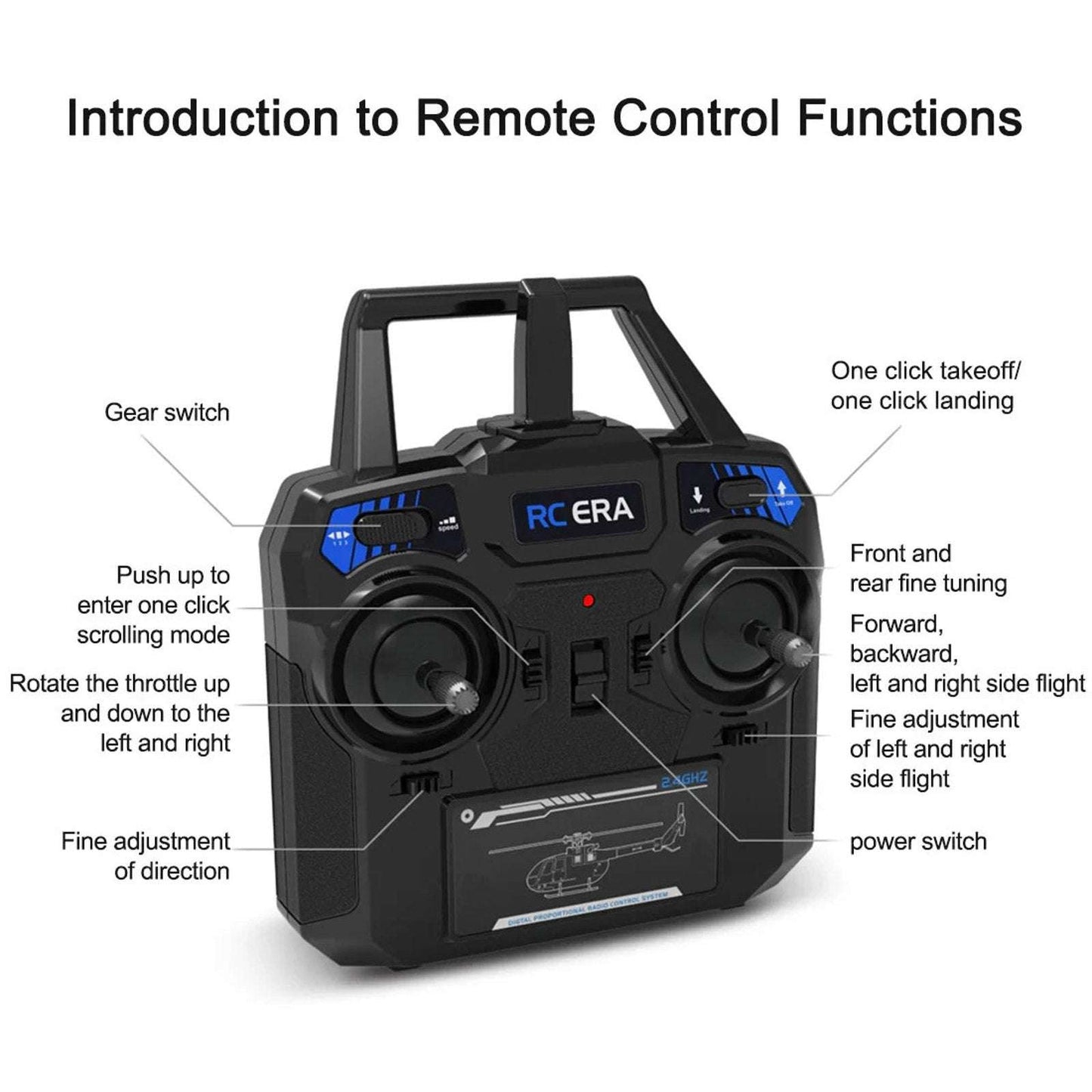 RC ERA C186 (RTF) MBB BO105 RC Helicopter 6-Axis Gyro & Barometric Altitude Hold
