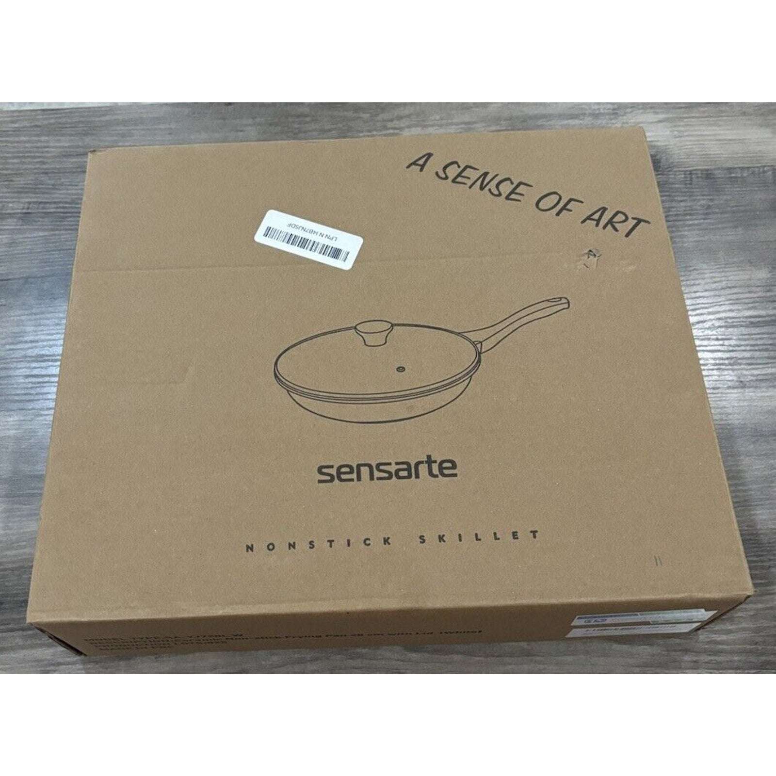 SENSARTE Nonstick Ceramic Frying Pan w Lid, 11in. - White - Healthy Chefs Pan