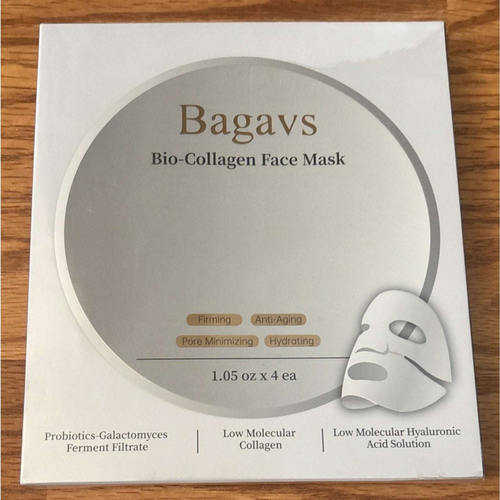 8 x Bagavs Collagen Face Mask Probiotics Hyaluronic Acid Firming Pore Minimizing