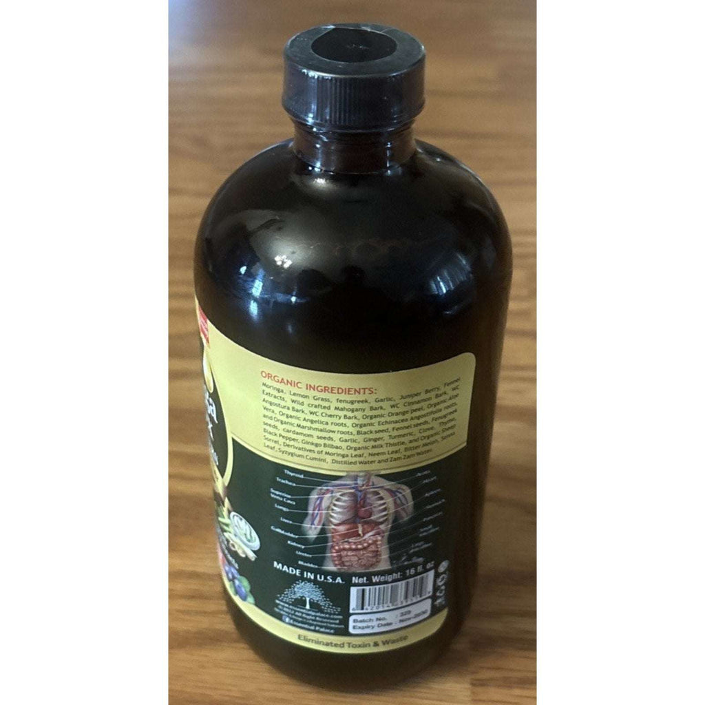 Organic MORINGA DETOX LIVING BITTERS By Essential Palace 5 in 1, Made In USA