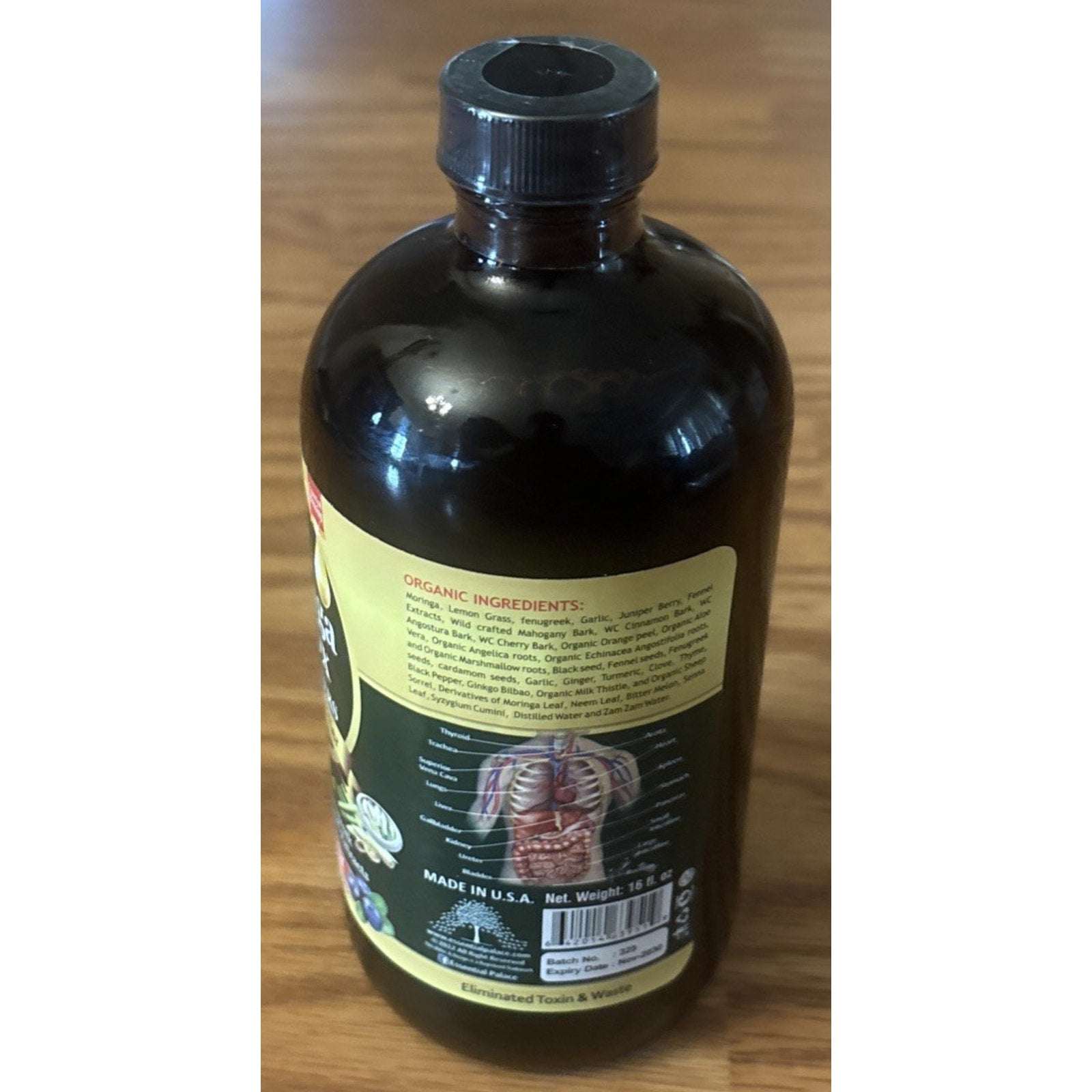 Organic MORINGA DETOX LIVING BITTERS By Essential Palace 5 in 1, Made In USA