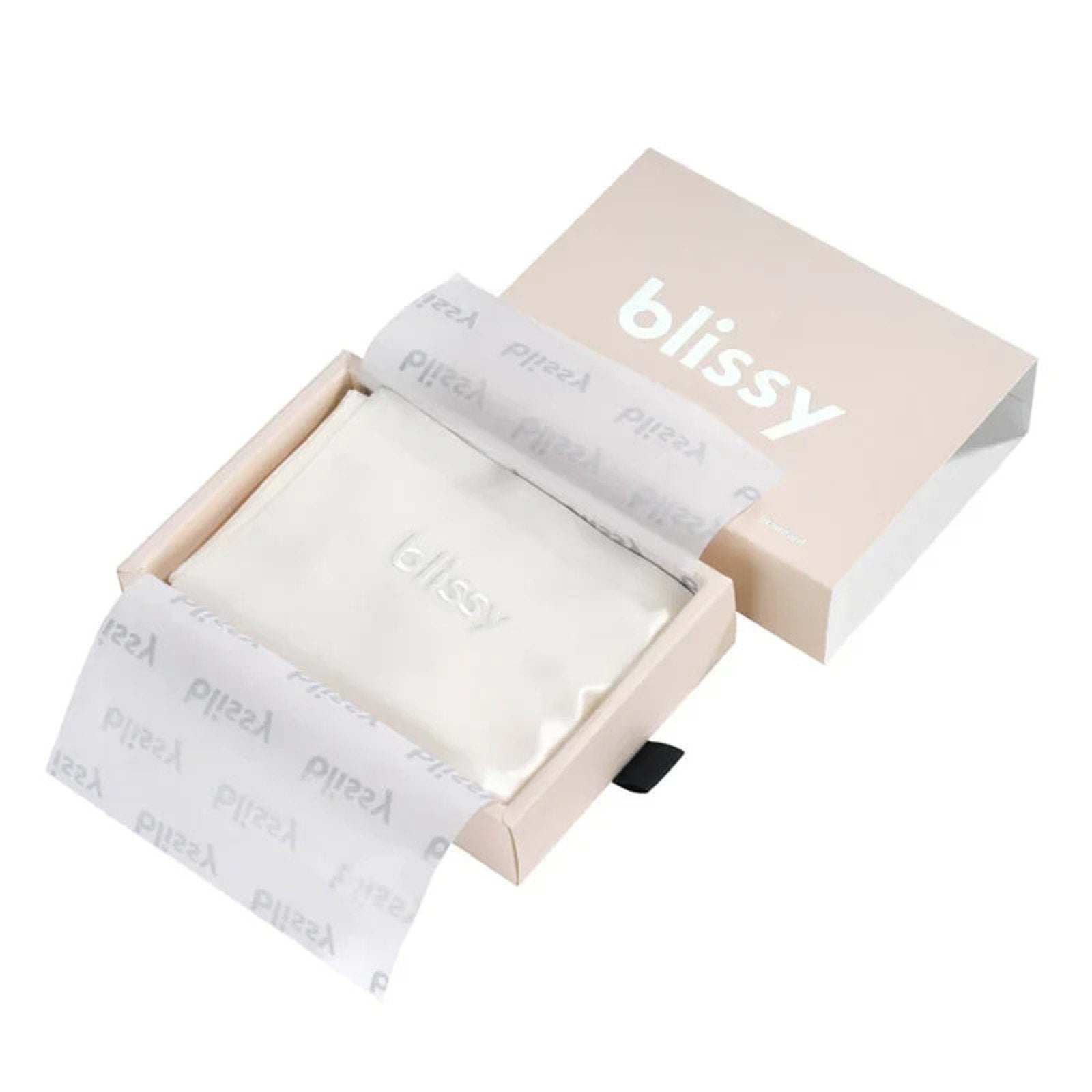 Blissy 100% Pure Mulberry Silk 22 MOMME White Pillow Case QUEEN Size