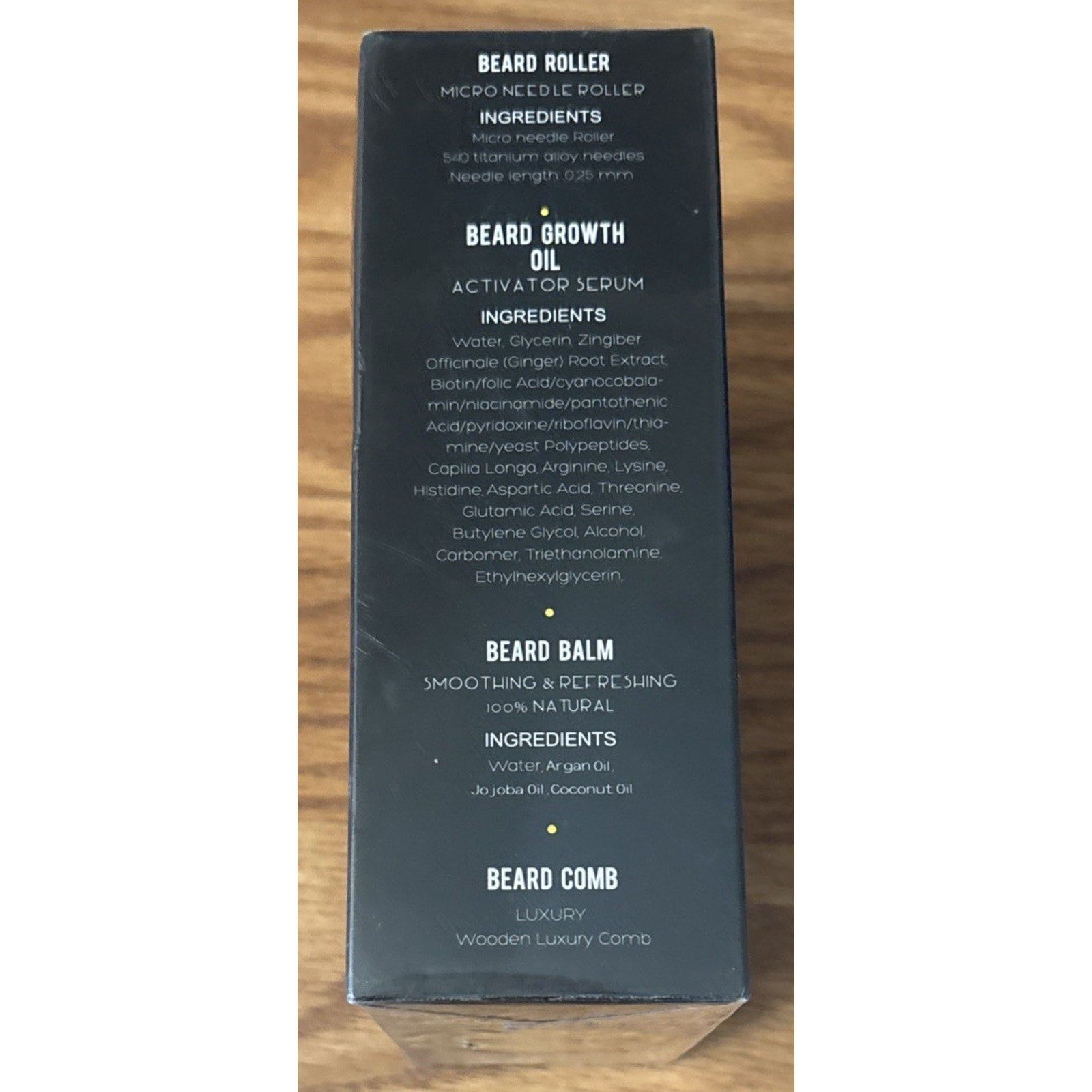 Naland Beard Growth Kit - Growth Oil (2oz), Beard Balm, Beard Comb & Massager