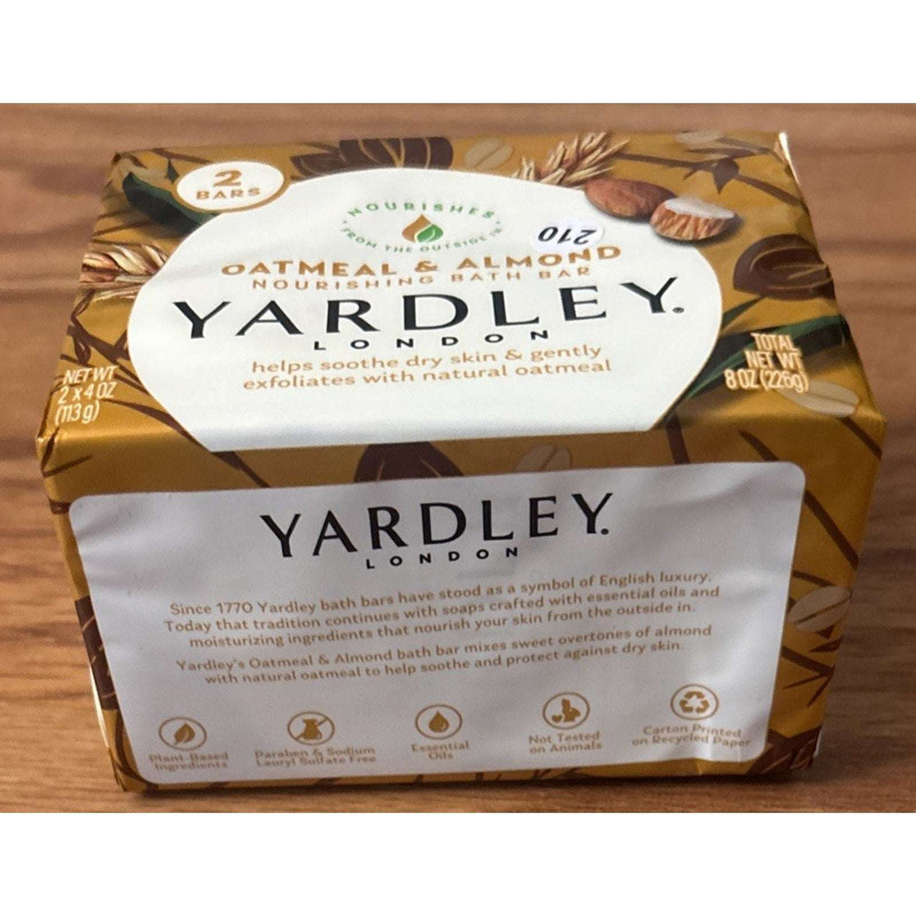 4 Pack Yardley London Oatmeal Almond Moisturizing Bath Bar Soap New 4oz Each