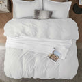 Bedsure Essentials Duvet Cover Set Comforter Cover & 2 Pillow Cases White Queen