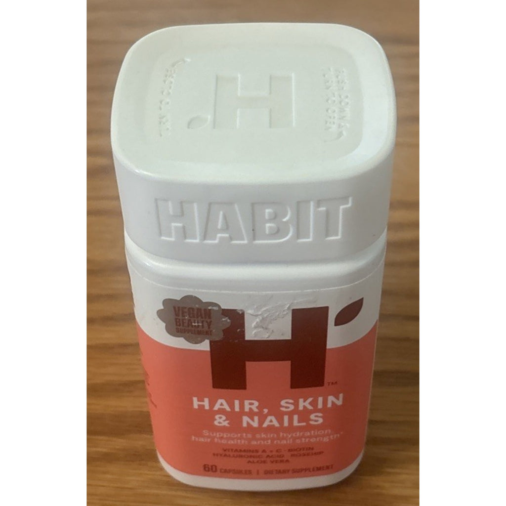Habit H' Hair Skin Nails Biotin Aloe Vit A + C Capsules 60ct Non-GMO Exp 02/28