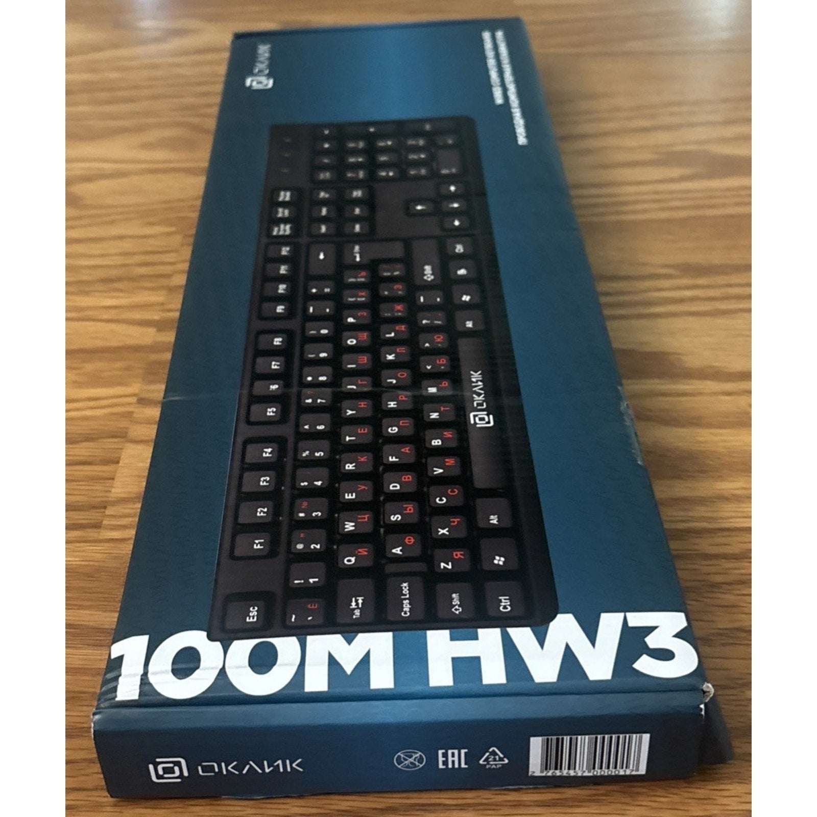 Oklick 100M HW3 USB Wired Keyboard 104-Key Number Pad Bilingual Russian English
