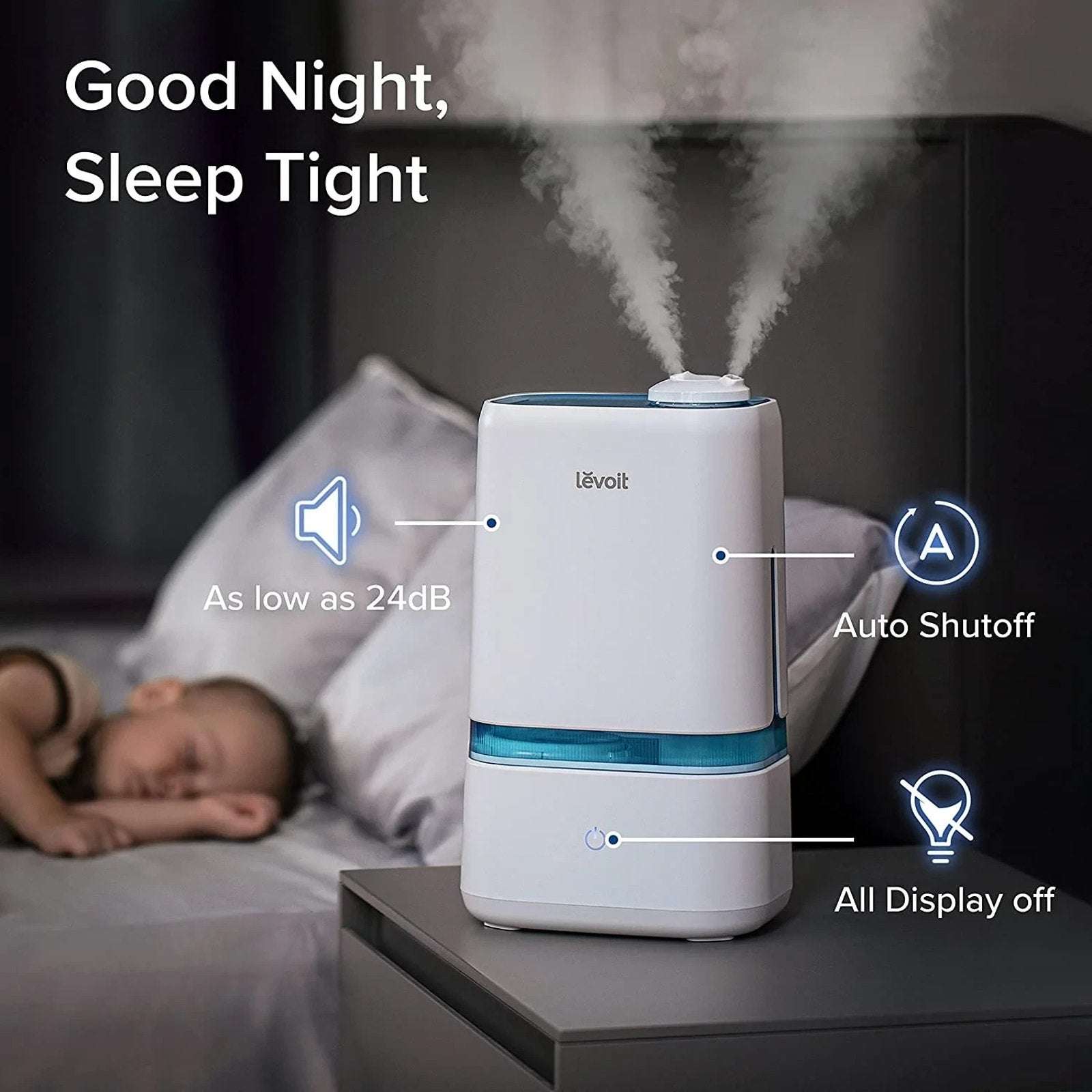 Levoit 4L Ultrasonic Cool Mist Humidifier & Aromatherapy Diffuser Auto-Off Quiet