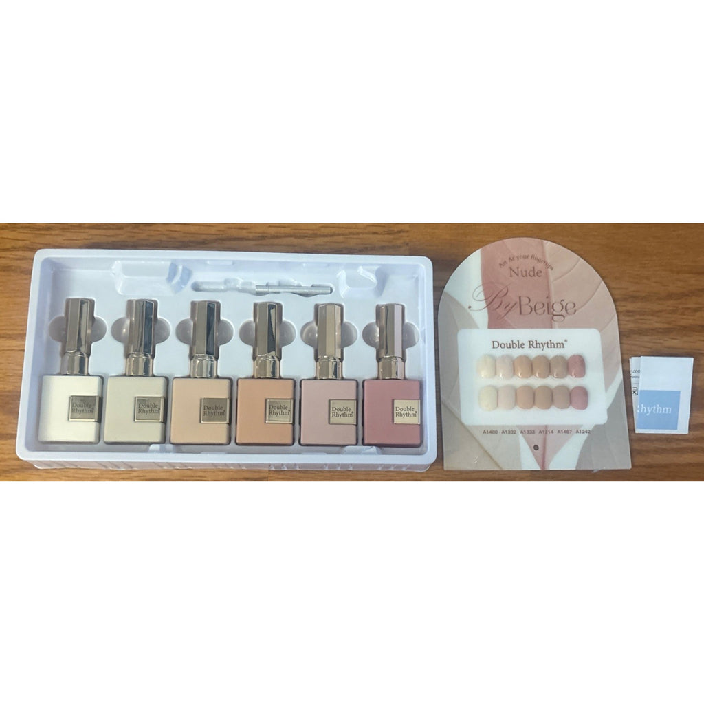 Double Rhythm 6 Pcs 15 ML Gel Polish Set(Pack of 6) Nude Beige Pink Neutral Rose
