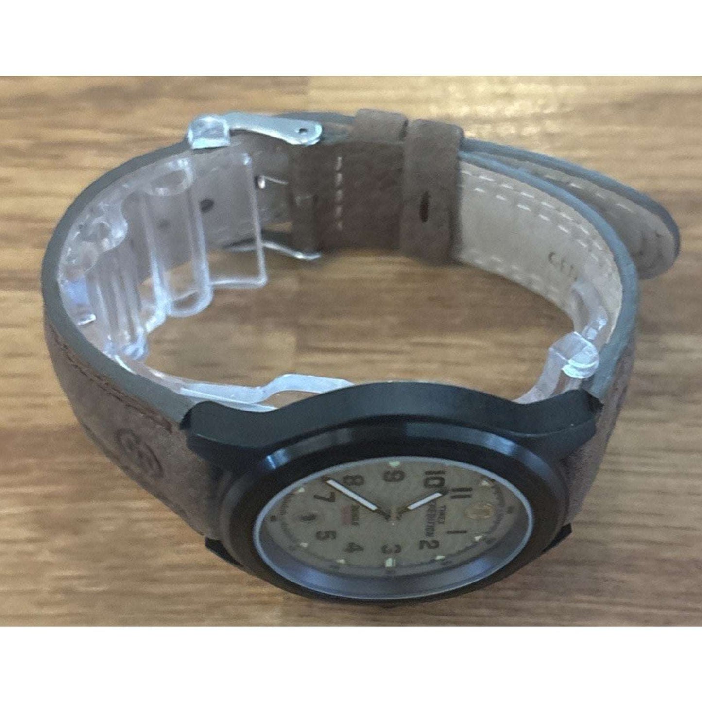 Timex T47012 Indiglo Expedition Metal Field Brown Leather Strap Watch WR50M 40MM