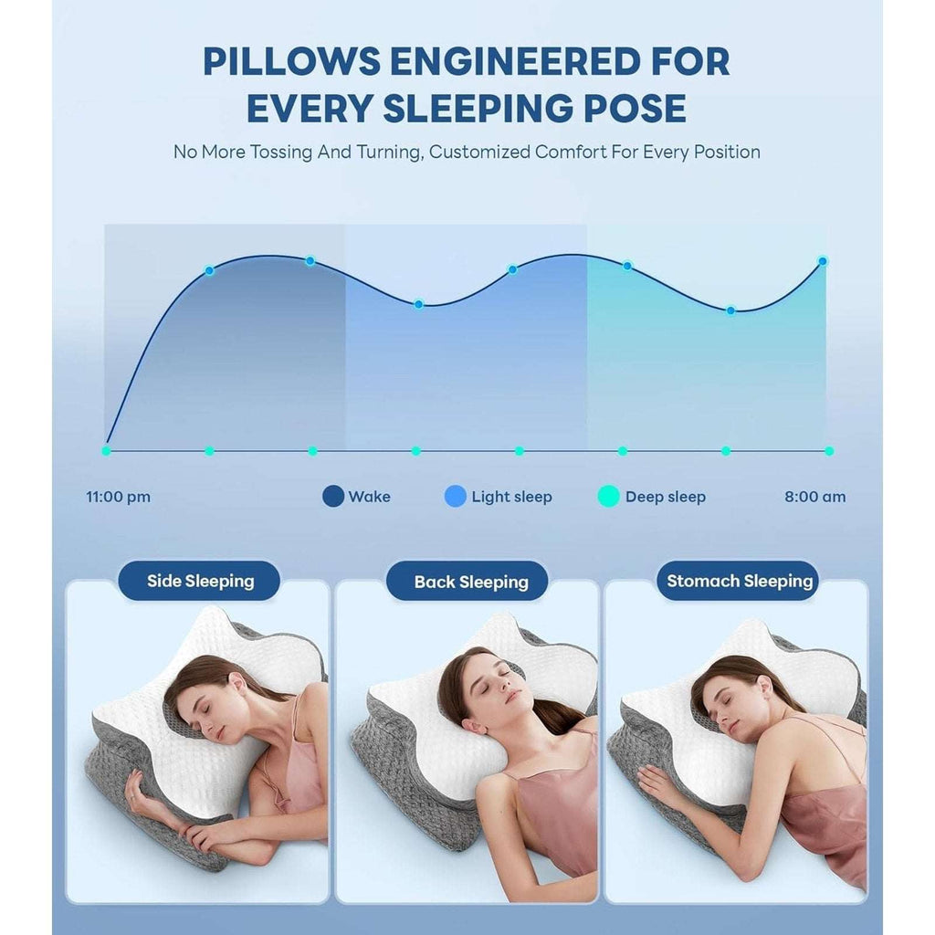 Cozyplayer Adjustable Cervical Memory Foam Pillow Ultra Pain Relief w/ Arm Rest