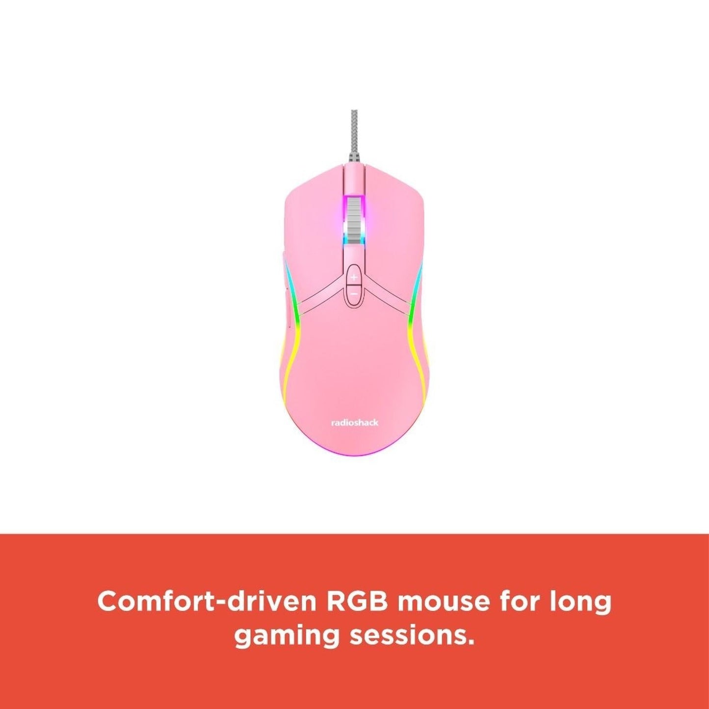 RadioShack Mistic Pink RGB Backlit Gaming Keyboard, Mouse & Pad, Headset Combo