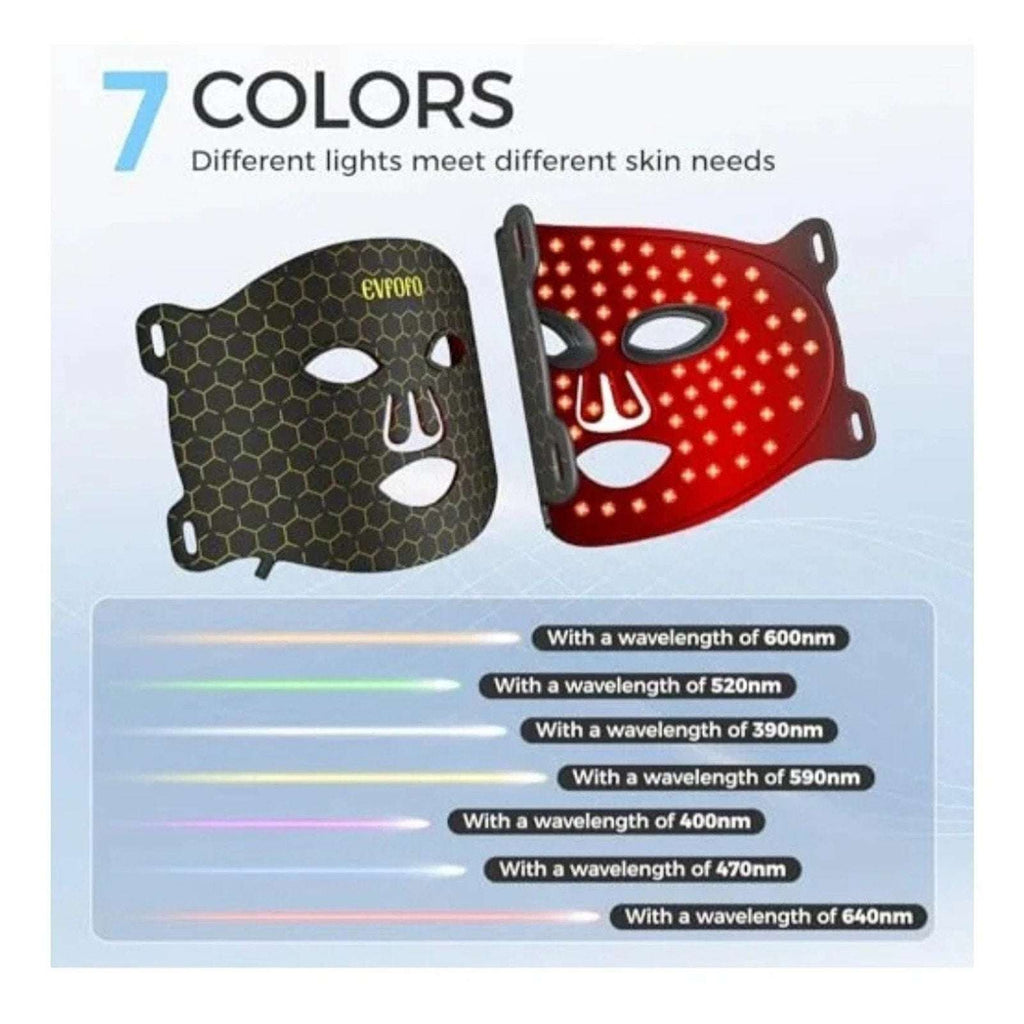 Evfofo Red LED Light Therapy Face Mask 7 Color LED Smoother & More Refined Skin