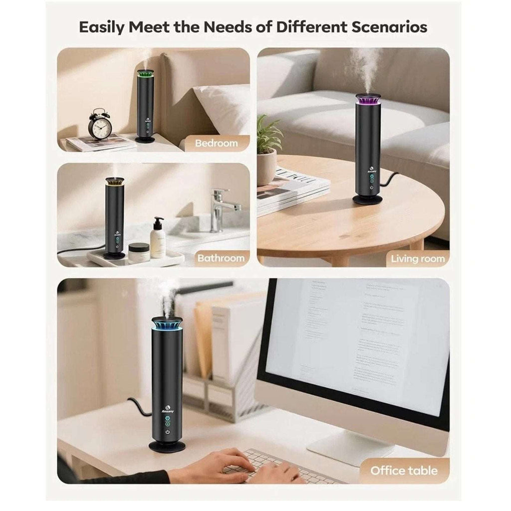 Amzany Pro Waterless Essential Oil Scent Diffuser w Remote & 7-Color LED Light