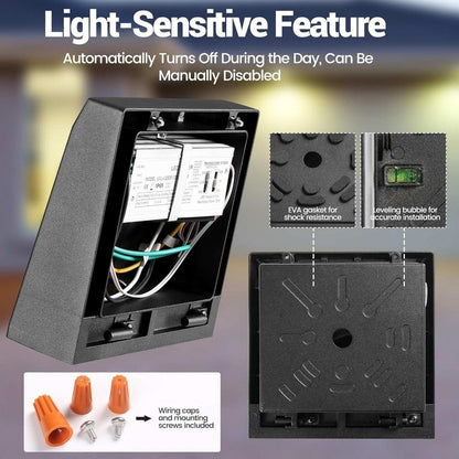 Garrini 30W Dusk to Dawn LED Wall Pack Security Light w/ Adjustable CCT & Power