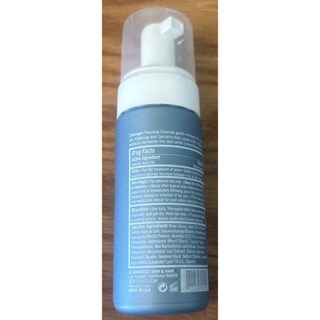 Clearogen Foaming Facial Cleanser, Acne Treatment Face Wash with Salicylic Acid