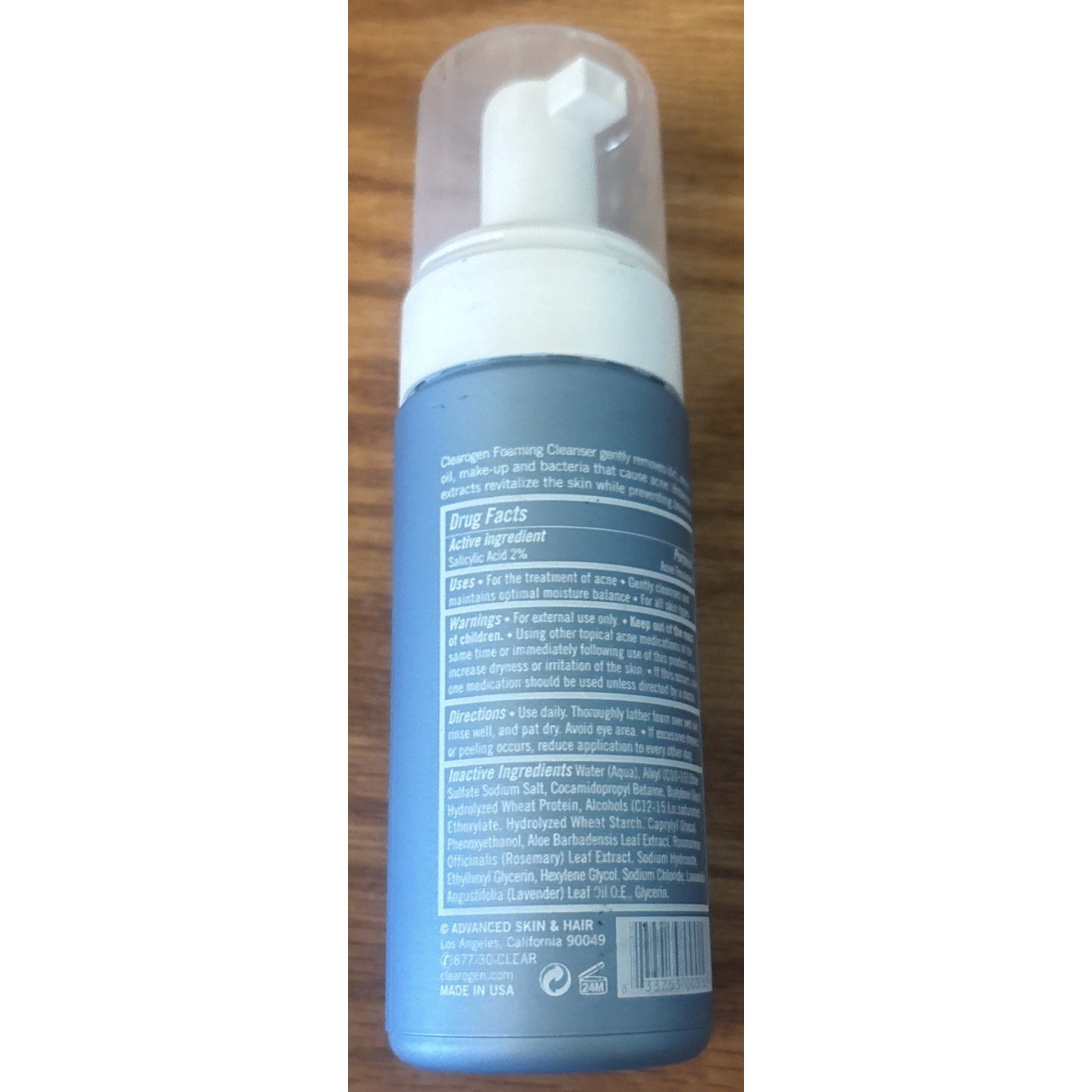 Clearogen Foaming Facial Cleanser, Acne Treatment Face Wash with Salicylic Acid