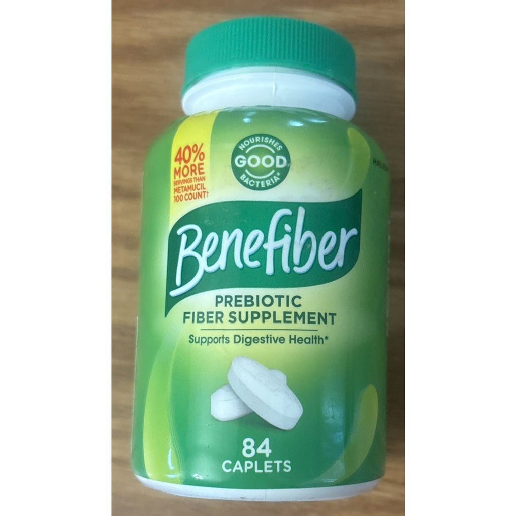 Benefiber Prebiotic Fiber Supplement Caplets 84 Count EXP 04/2027 Sealed