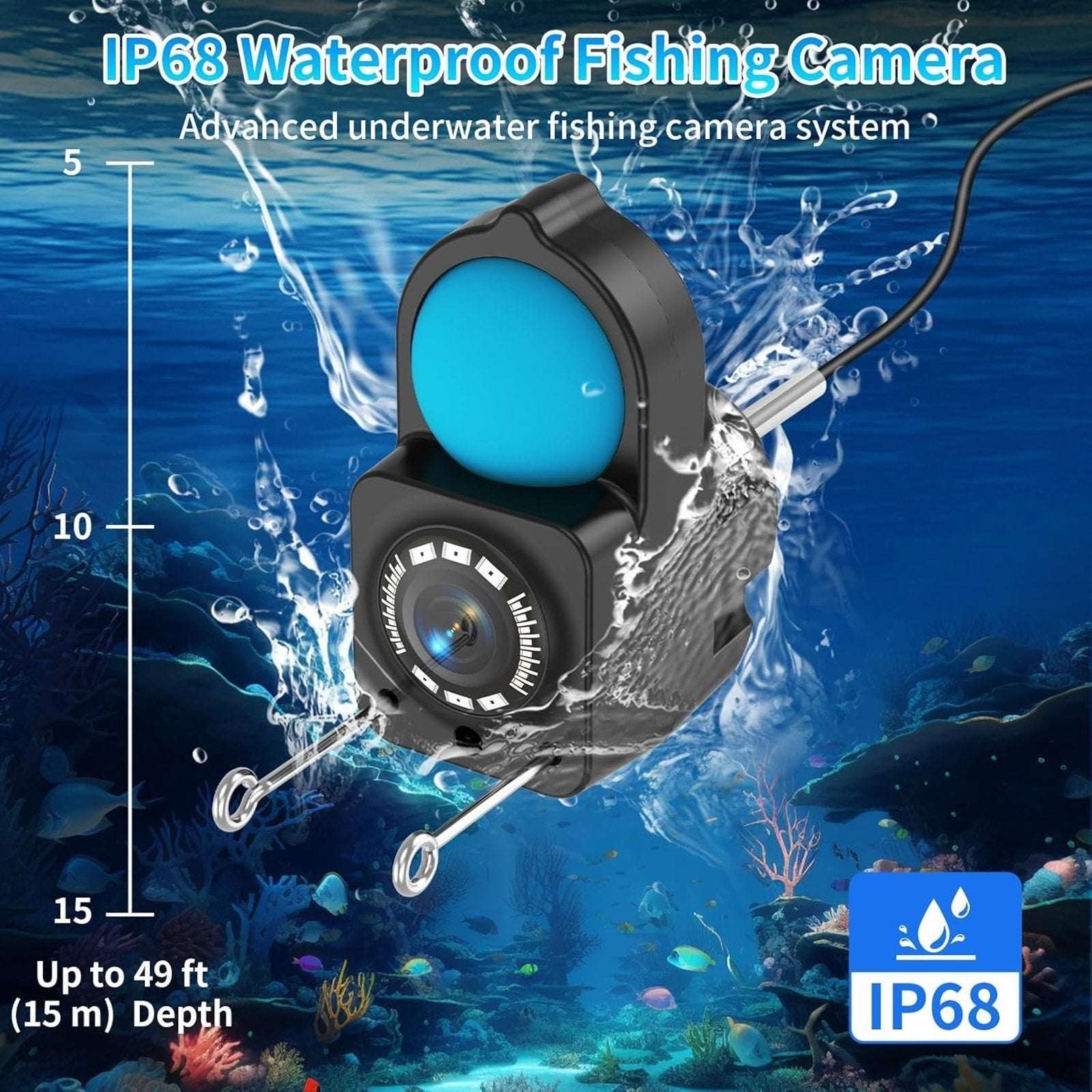 Underwater Fishing Camera Fish Finder w/ Infrared Night Vision, 4.3" LCD Display