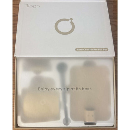 Ikago Smart Heated Coaster & Mug Warmer PRO Set - Auto-Off, Precise Temp Control