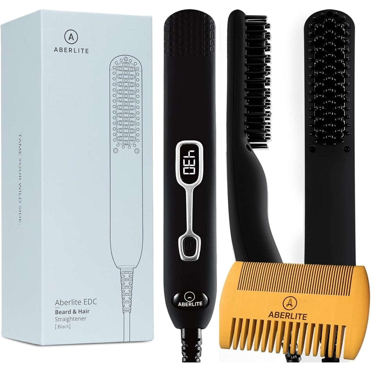 Aberlite EDC Men's Professional Heated Beard Straightening Brush Grooming Kit