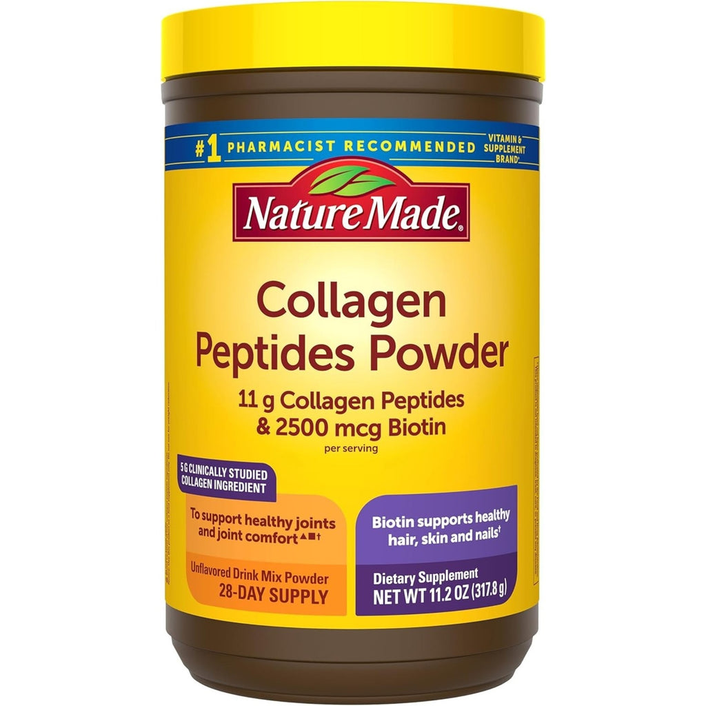 2x Nature Made Bovine Collagen Peptides Powder Types 1 & 3 +2500 mcg Biotin Keto