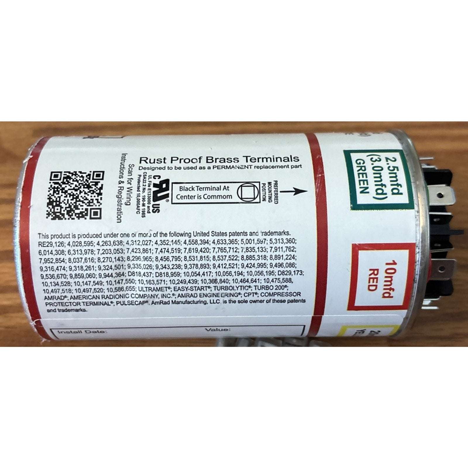 AMRAD Turbo 200 Universal Motor Run Capacitor 2.5 to 67.5 MFD 440/370VAC