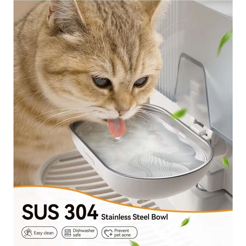 CleanFlip 3.5L Wireless Cat Water Fountain - No Filters, Wastewater Separation