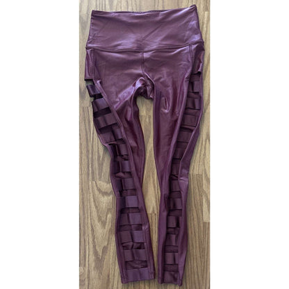 Victoria Sport Knockout HighWaist Burgundy Leggings With Side Cutout Detail Sz S
