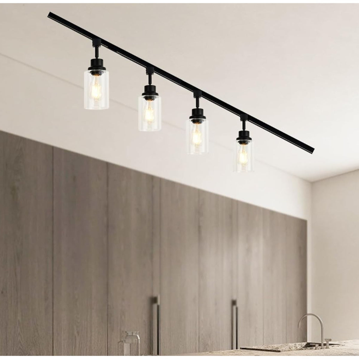 4 Pack H Track Lighting Heads E26 Track Light Heads Modern Glass Pendant Lights