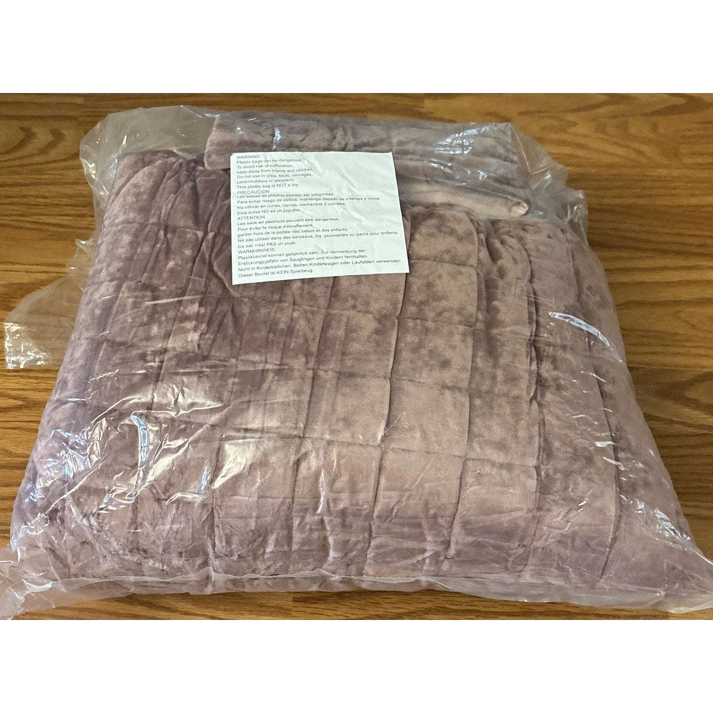 RECYCO Luxury Velvet Quilt Set Full Queen Size Bedding Ultra Soft in Dusty Mauve