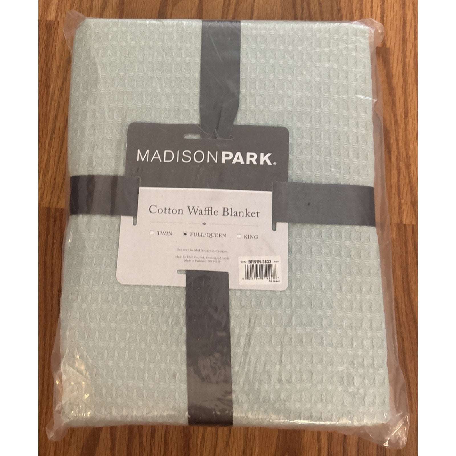 Madison Park 100% Cotton Ultra Soft Breathable Waffle Blanket Full/Queen - Aqua