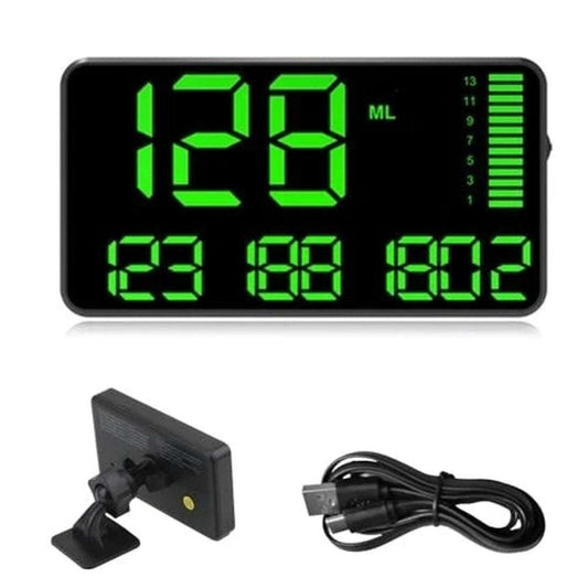 Digital GPS 5.3" HUD Speedometer for Trucks MPH or KM/h Over-Speed/Fatigue Alarm