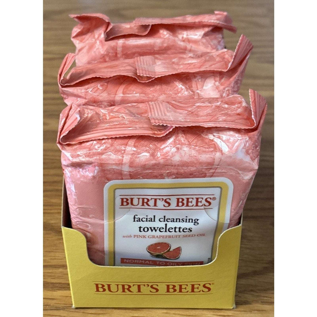 3 Packs Burt's Bees Facial Cleansing Towelettes Pink Grapefruit 90 Total Wipes