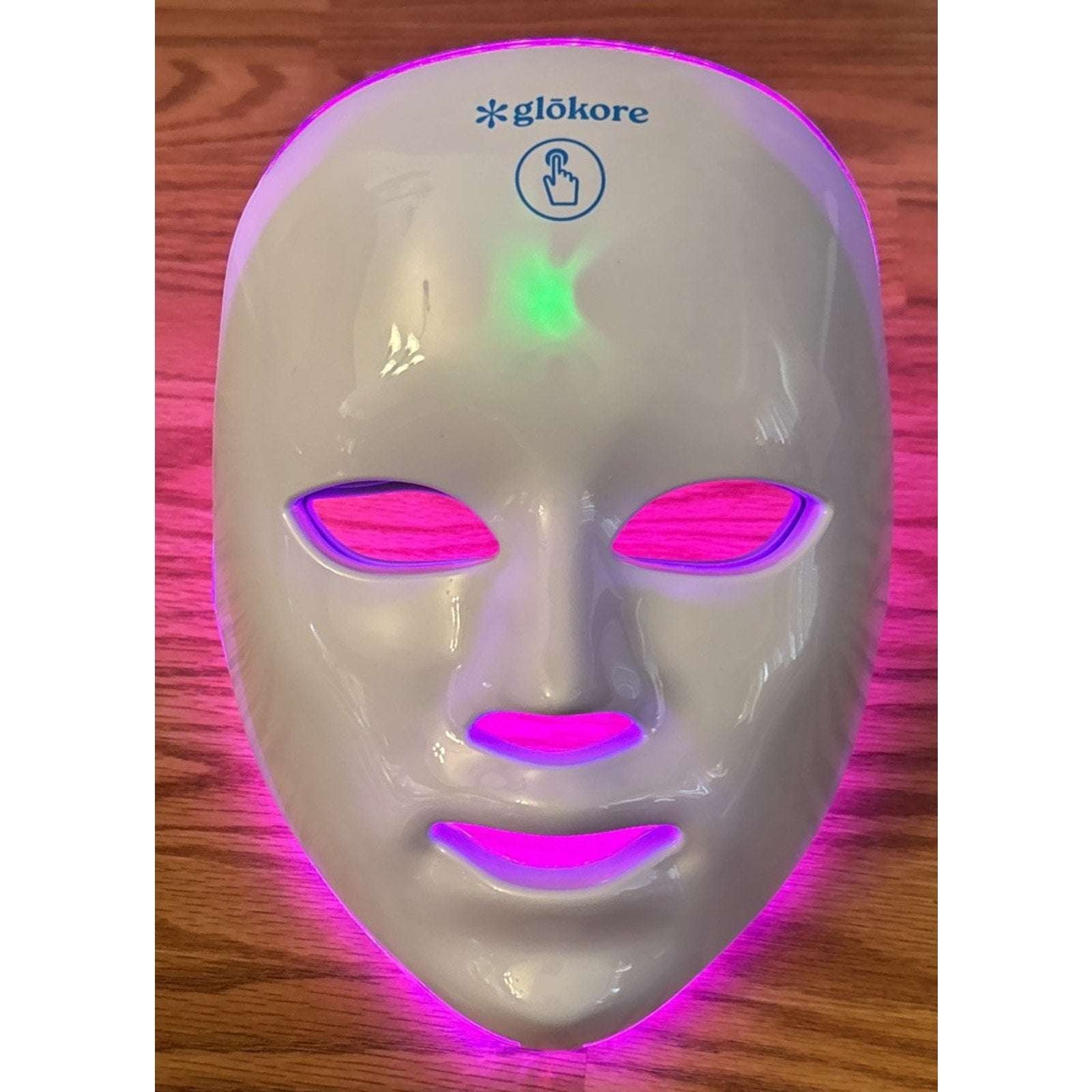 Glokore 7-in-1 LED Wireless Light Therapy Face Mask Device White Open Box New