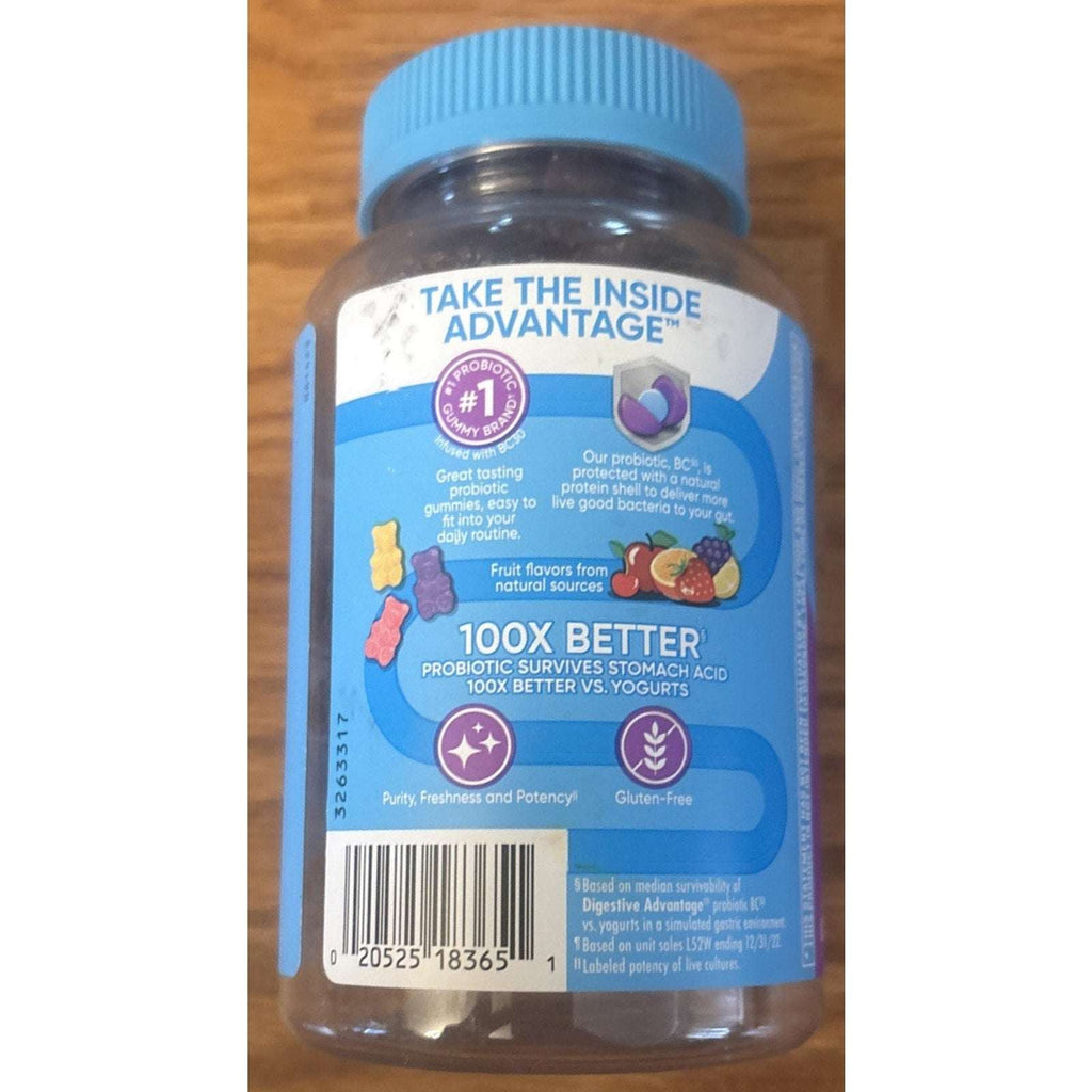 2 Pack Digestive Advantage Daily Probiotic Gummies 90ct & 80ct(170ct) Superfruit