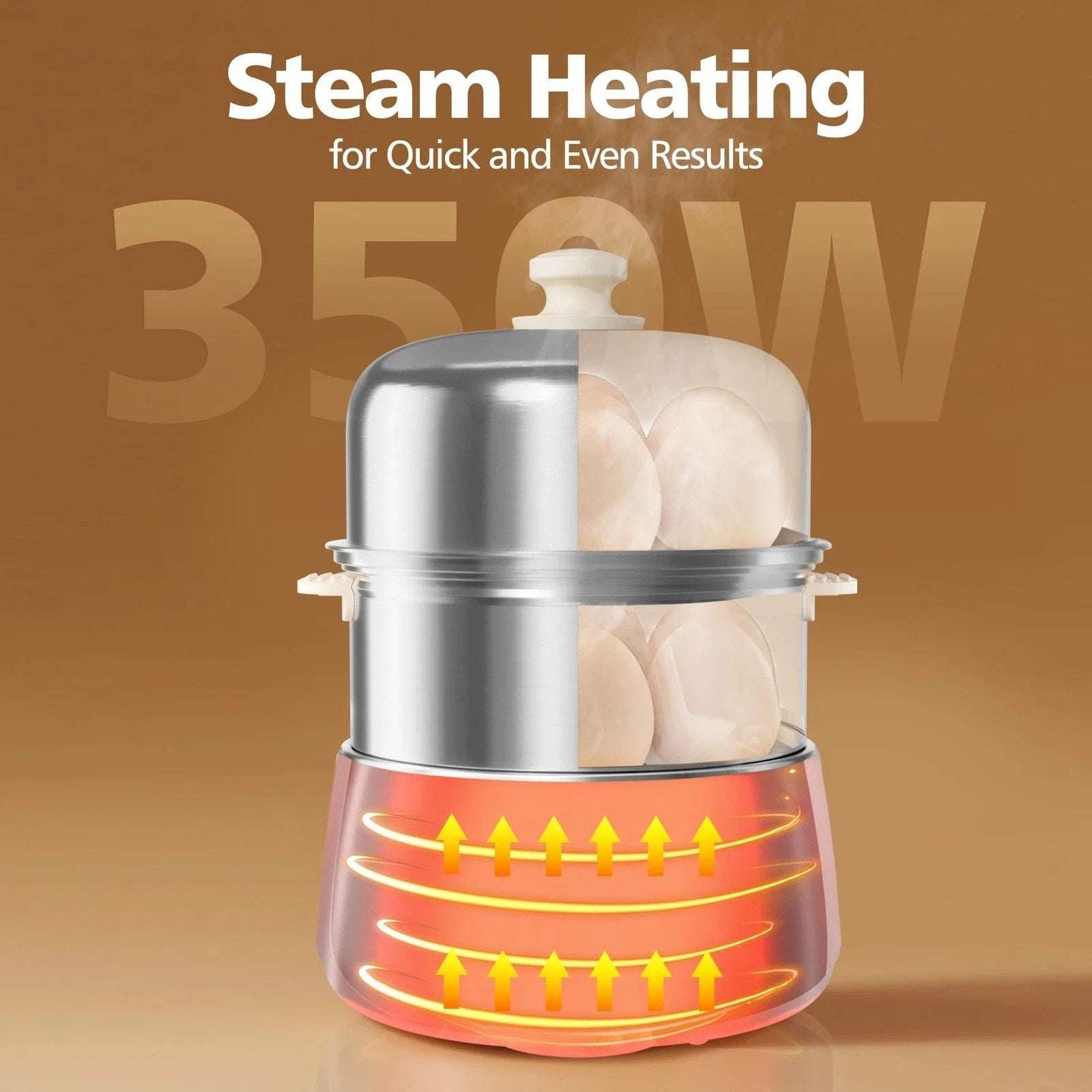 14 Egg Stainless Steel Electric Rapid Hard Boiled Egg Cooker Steamer w/ Timer