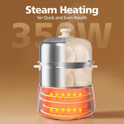 14 Egg Stainless Steel Electric Rapid Hard Boiled Egg Cooker Steamer w/ Timer