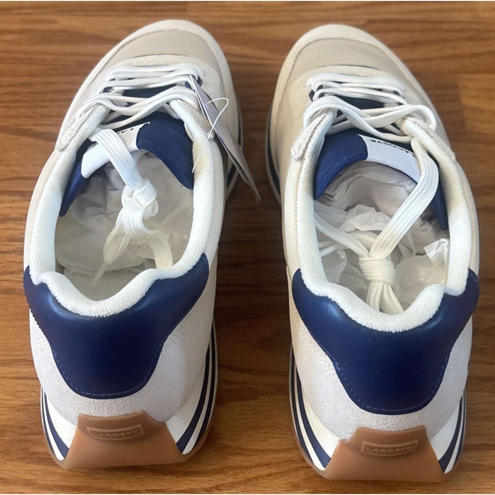 Lacoste L-Spin 223 1 SMA 746SMA0005 Off-White Navy Streetwear Mens Sneakers 11.5