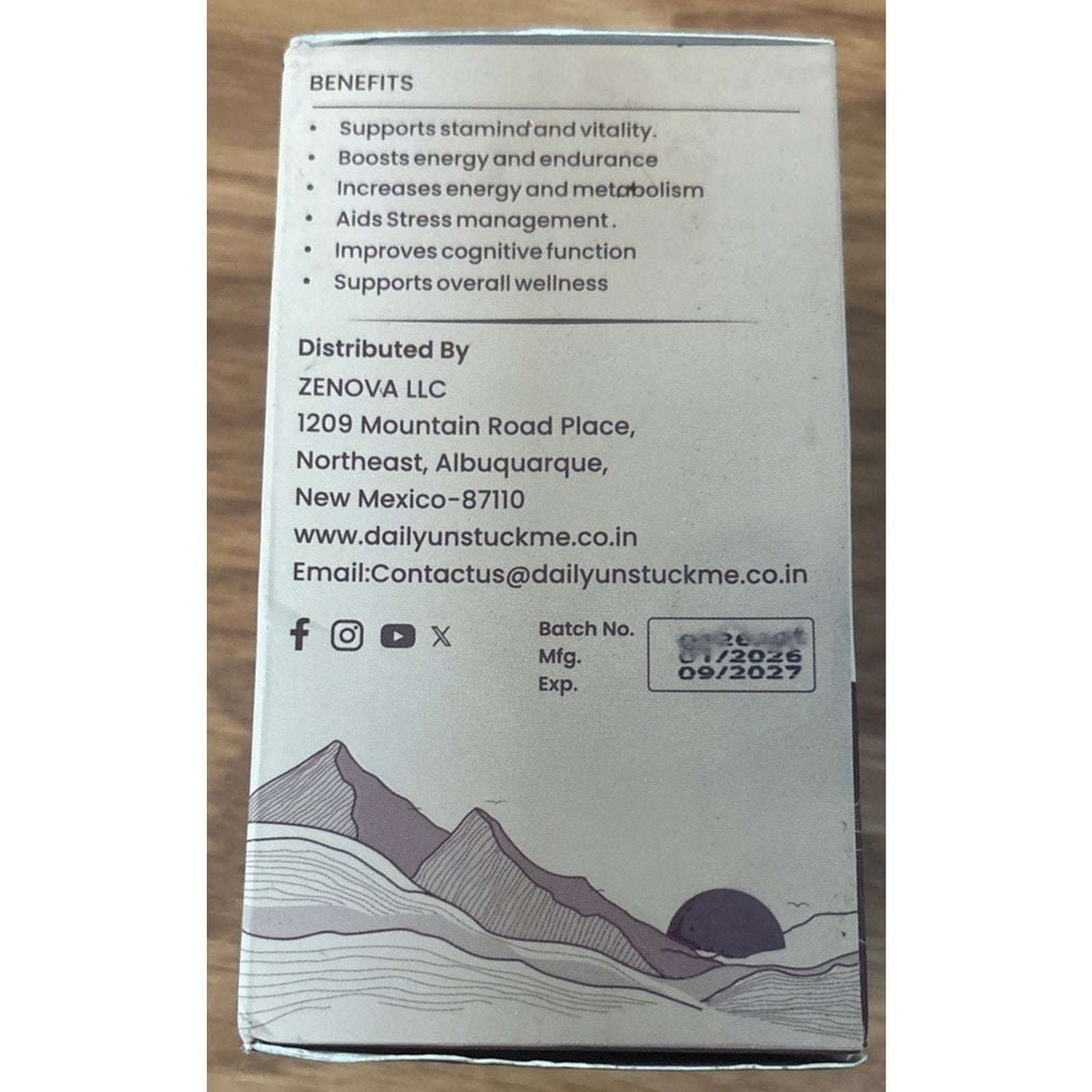 Daily UNSTUCK Me 100% PURE HIMALAYAN SHILAJIT 81% Fulvic Acid Lab Tested 60 Caps