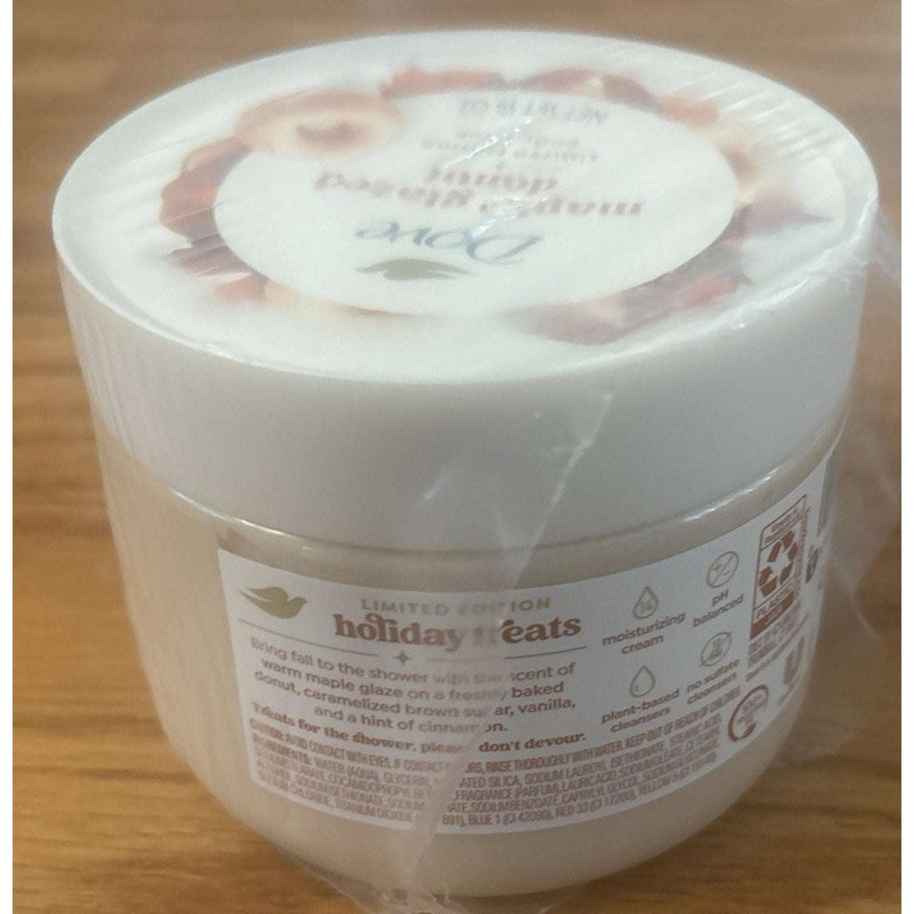 3PC Dove Limited Edition Maple Glazed Donut Body Wash, Body Scrub & Bar Soap Set