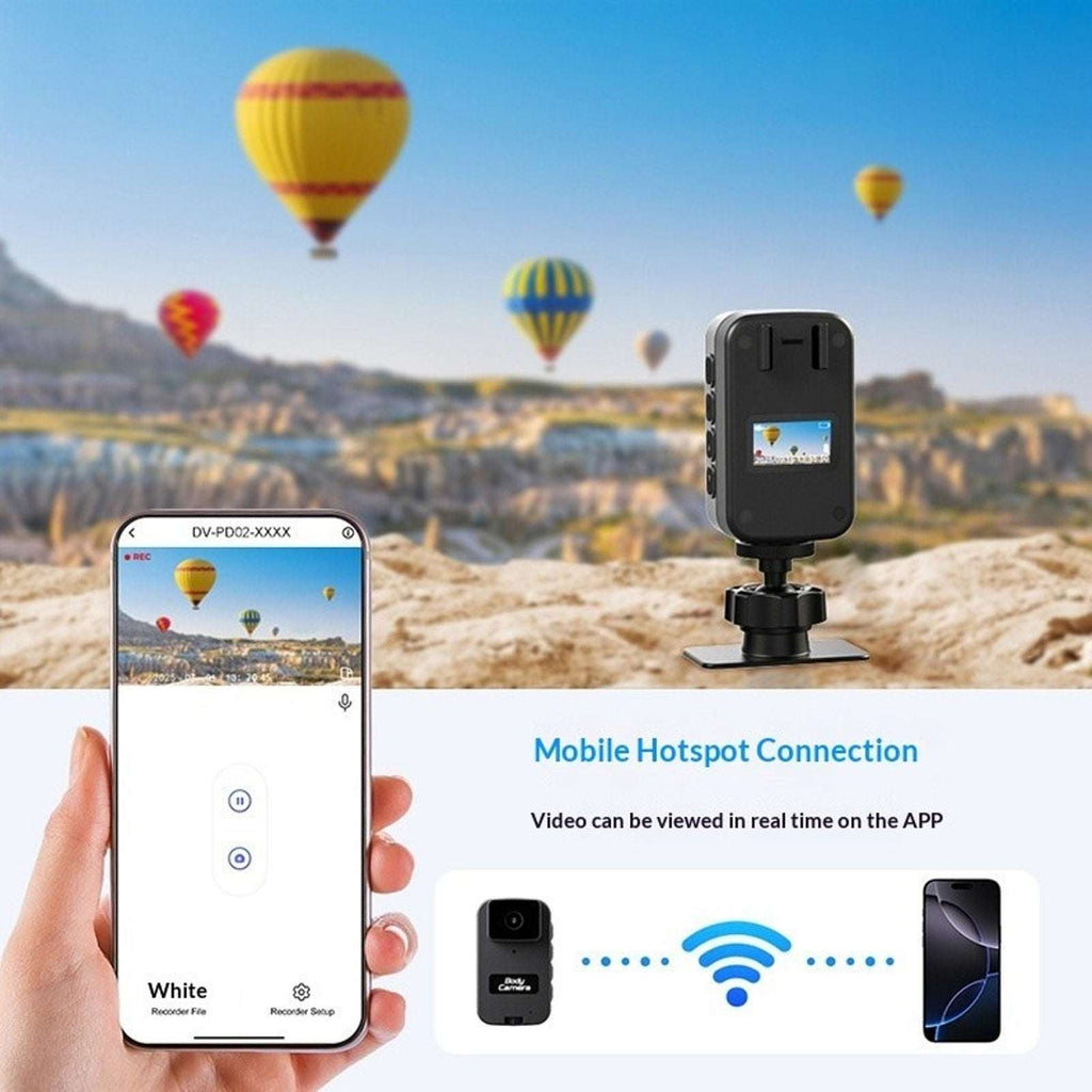1080P Mini WiFi Body Camera w/ Audio Waterproof Car Sports Recorder w/ Back Clip